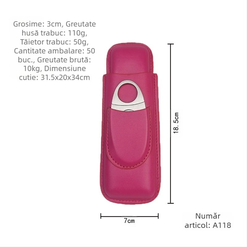 Set de trabucuri asamblat, foarfecă pentru trabucuri, hidratant personalizat pentru trabucuri, husă din piele pentru trabucuri, husă de protecție pentru depozitare