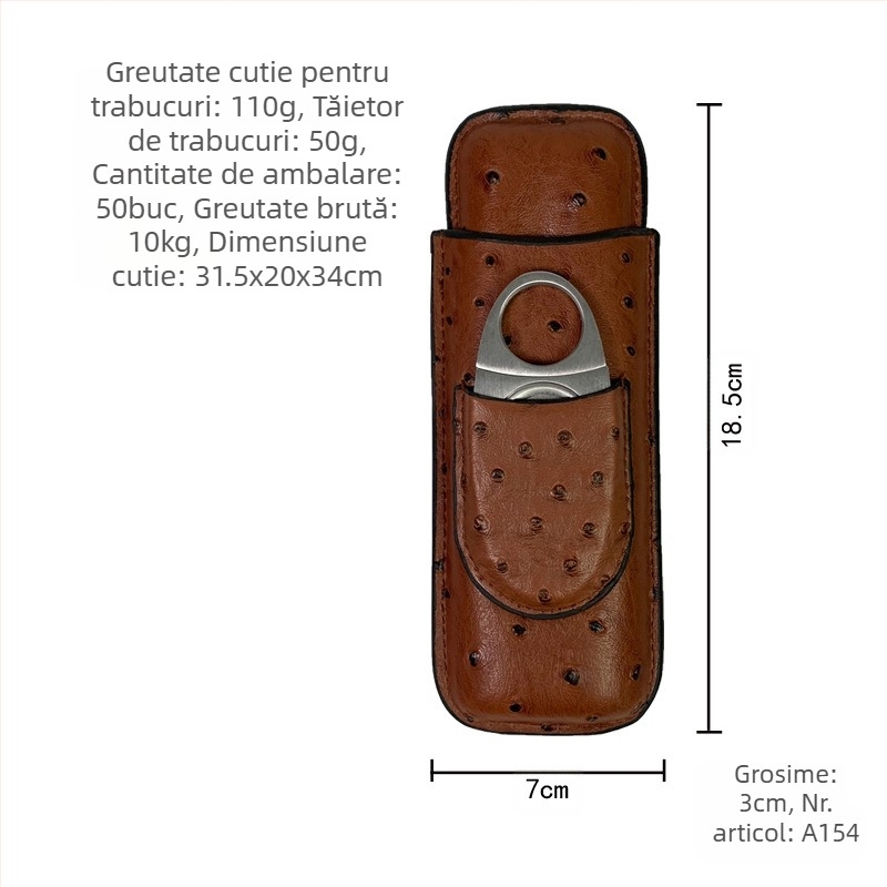 Set de trabucuri asamblat, foarfecă pentru trabucuri, hidratant personalizat pentru trabucuri, husă din piele pentru trabucuri, husă de protecție pentru depozitare