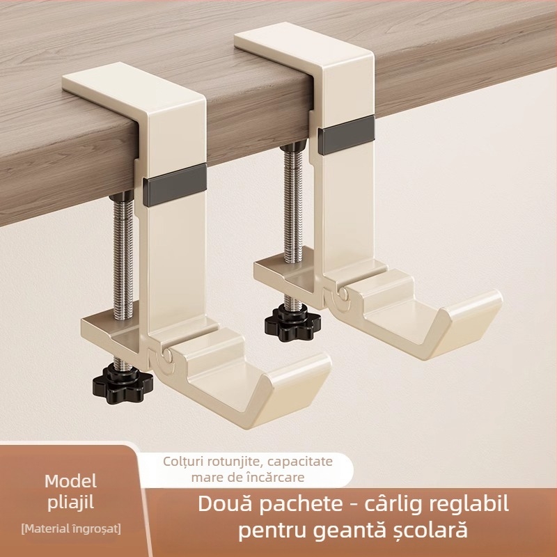 Cârlig pentru ghiozdan, birou pentru studenți, agățat lateral, ghiozdan, fără perforații, puternic, portant, pentru dormitor, birou, fără sudură, agățat, geantă artefact