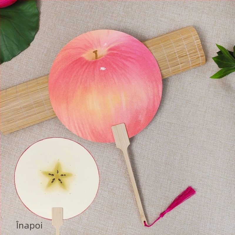 Evantai de pepene verde, grup de fructe, evantai cool, recuzită, mici explozii de carte roșie, evantai pictat manual, vară, drăguț, evantai ronțăit manual, cadou