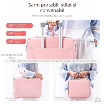 Trusă de înfrumusețare accesorii coafură geantă ambulatorie geantă din piele machiaj artist cu roți frizerie multifuncțională machiaj înfrumusețare