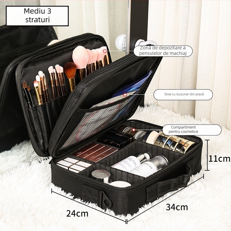 Trusă de înfrumusețare accesorii coafură geantă ambulatorie geantă din piele machiaj artist cu roți frizerie multifuncțională machiaj înfrumusețare