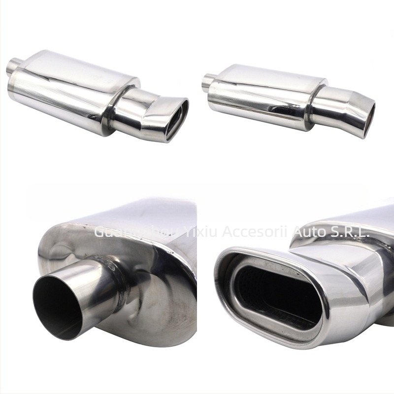 Țeavă de eșapament universală cu undă sonoră pentru mașini sport, modificată din oțel inoxidabil direct din fabrică, tun oblic, tambur cu sunet slab, greu și gros