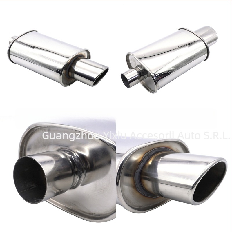 Țeavă de eșapament universală cu undă sonoră pentru mașini sport, modificată din oțel inoxidabil direct din fabrică, tun oblic, tambur cu sunet slab, greu și gros