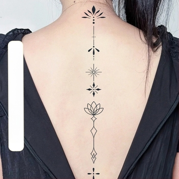 Autocolant de tatuaj pe bază de plante pentru coloana vertebrală, stil Ins, suc dulce și picant de fată, impermeabil, tatuaj de simulare semipermanent de lungă durată, simț înalt