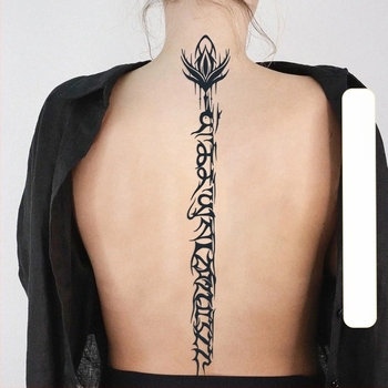 Autocolant de tatuaj pe bază de plante pentru coloana vertebrală, stil Ins, suc dulce și picant de fată, impermeabil, tatuaj de simulare semipermanent de lungă durată, simț înalt