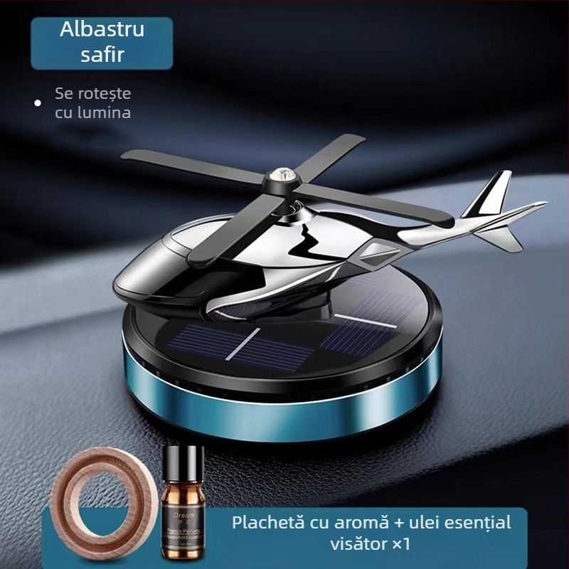 Ornament auto cu energie solară, elicopter rotativ, aromaterapie creativă, tablou de bord transfrontalier, accesorii auto pentru bărbați, suport pentru parfum