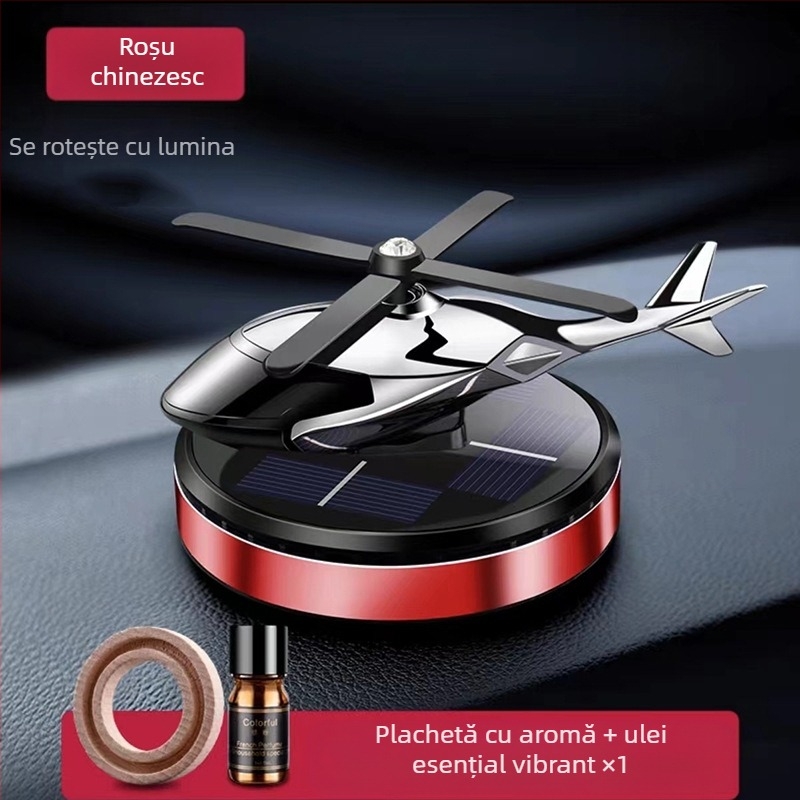 Ornament auto cu energie solară, elicopter rotativ, aromaterapie creativă, tablou de bord transfrontalier, accesorii auto pentru bărbați, suport pentru parfum