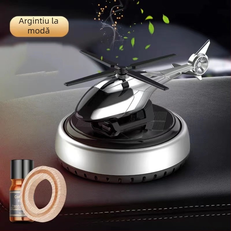 Ornament auto cu energie solară, elicopter rotativ, aromaterapie creativă, tablou de bord transfrontalier, accesorii auto pentru bărbați, suport pentru parfum