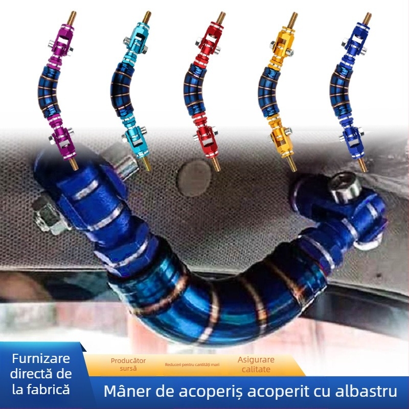 Thailanda, vânzare fierbinte, mâner de acoperiș modificat pentru mașini de curse, interior din aliaj de aluminiu, cârlig albastru copt, mâner decorativ pentru cotiera