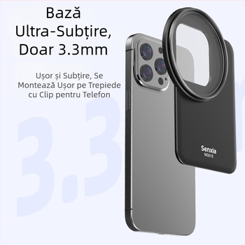 Adaptor de bază magnetică Magsafe pentru filtru de telefon mobil, potrivit pentru Apple Iphone 16, lentilă de telefon mobil cu reducere a luminii și filtru ND, negru
