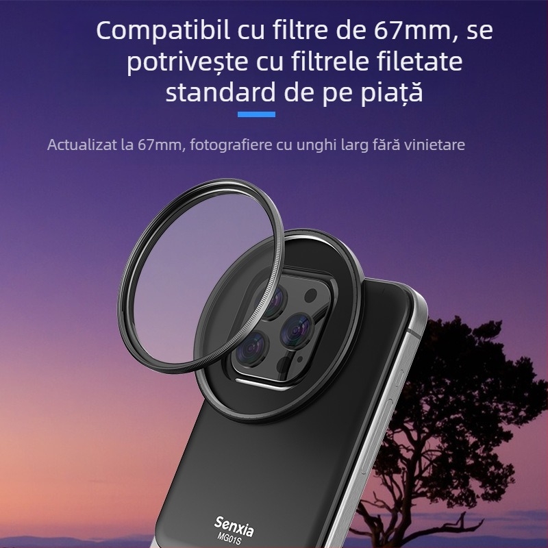 Adaptor de bază magnetică Magsafe pentru filtru de telefon mobil, potrivit pentru Apple Iphone 16, lentilă de telefon mobil cu reducere a luminii și filtru ND, negru