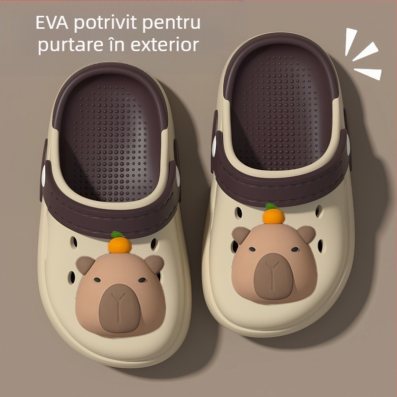 Kapi Bala băieți pantofi cu gaură de vară băieți bebeluși anti-alunecare fete mici papuci de interior cu desene animate pentru copii pentru îmbrăcăminte exterioară