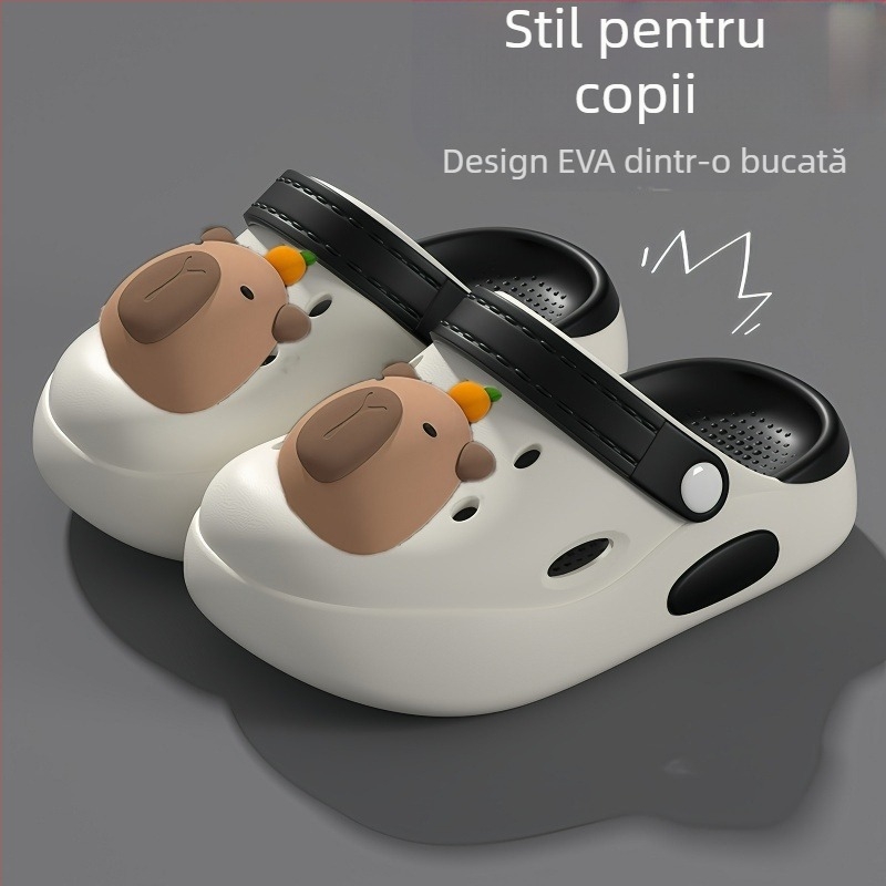 Kapi Bala băieți pantofi cu gaură de vară băieți bebeluși anti-alunecare fete mici papuci de interior cu desene animate pentru copii pentru îmbrăcăminte exterioară