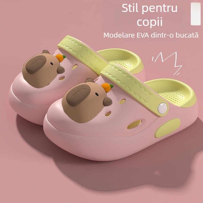 Kapi Bala băieți pantofi cu gaură de vară băieți bebeluși anti-alunecare fete mici papuci de interior cu desene animate pentru copii pentru îmbrăcăminte exterioară