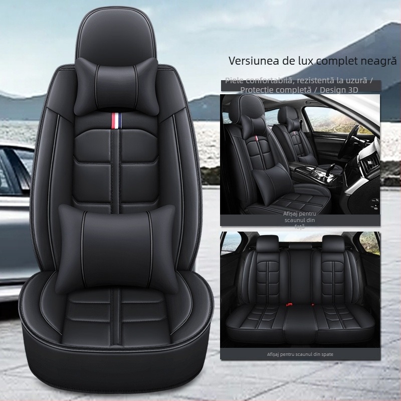 Hengkui Husă pentru scaun auto all-inclusive, pernă auto all-inclusive, patru anotimpuri, universală, complet închisă, husă pentru scaun vechi, husă auto