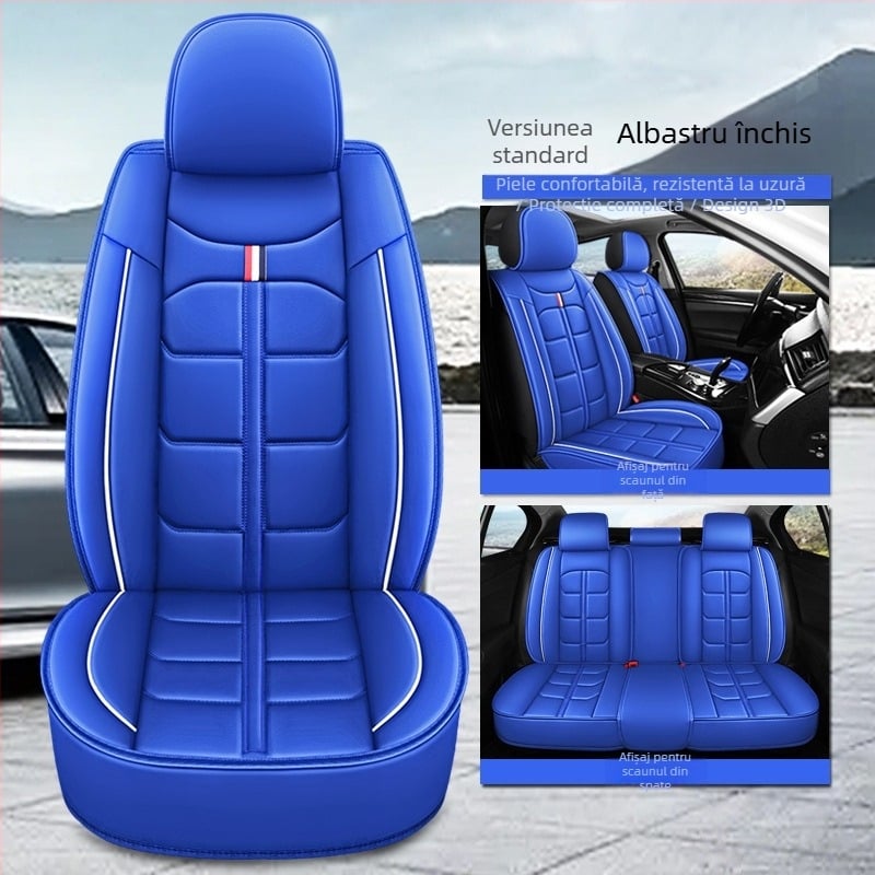 Hengkui Husă pentru scaun auto all-inclusive, pernă auto all-inclusive, patru anotimpuri, universală, complet închisă, husă pentru scaun vechi, husă auto
