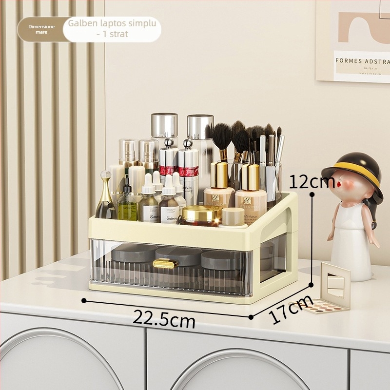 Cutie de depozitare pentru birou, raft de depozitare pentru cosmetice, sertar transparent, cutie de organizare a papetăriei pentru birou