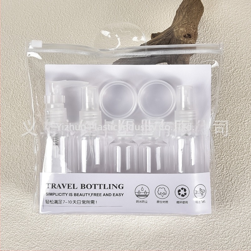 Set de îmbuteliere pentru călătorie, sticlă transparentă pentru cosmetice din plastic, 60 ml, sticlă de loțiune, sticlă portabilă pentru cremă, spray, sticlă goală