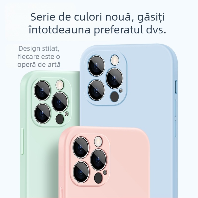 Carcasă de telefon lichidă potrivită pentru Apple 17Promax, cu margine dreaptă din silicon 13, ultra-subțire, all-inclusive, XR