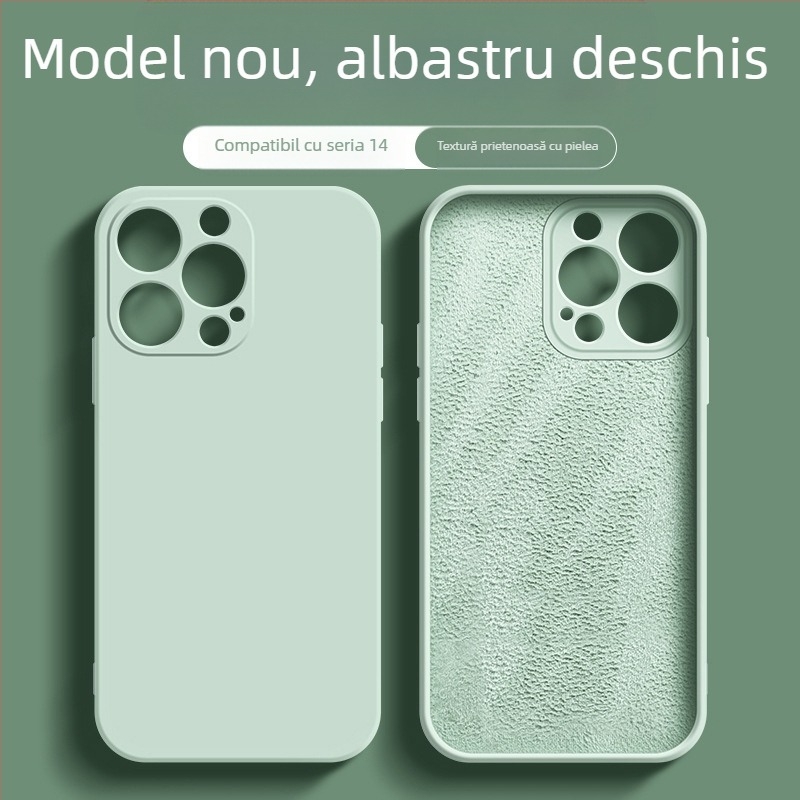 Carcasă de telefon lichidă potrivită pentru Apple 17Promax, cu margine dreaptă din silicon 13, ultra-subțire, all-inclusive, XR