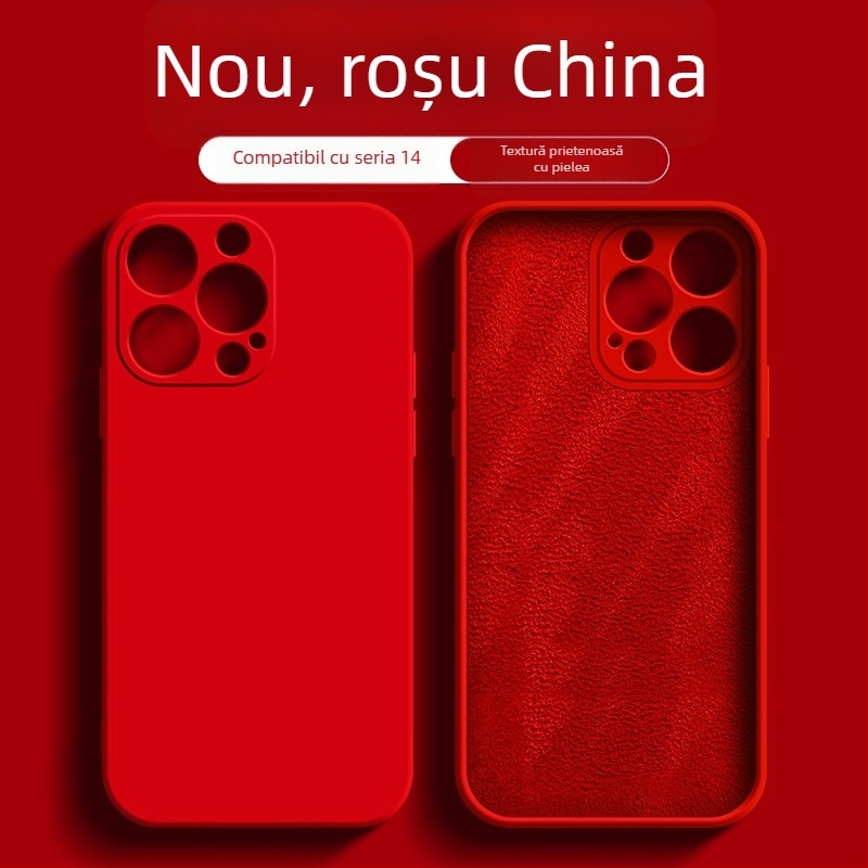 Carcasă de telefon lichidă potrivită pentru Apple 17Promax, cu margine dreaptă din silicon 13, ultra-subțire, all-inclusive, XR