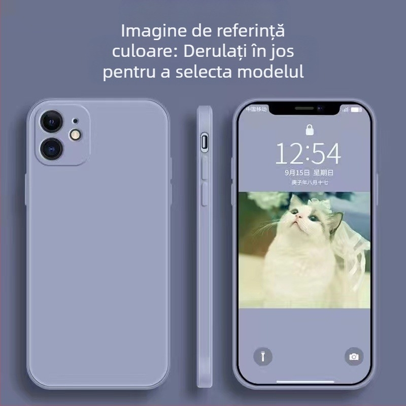 Carcasă de telefon lichidă potrivită pentru Apple 17Promax, cu margine dreaptă din silicon 13, ultra-subțire, all-inclusive, XR