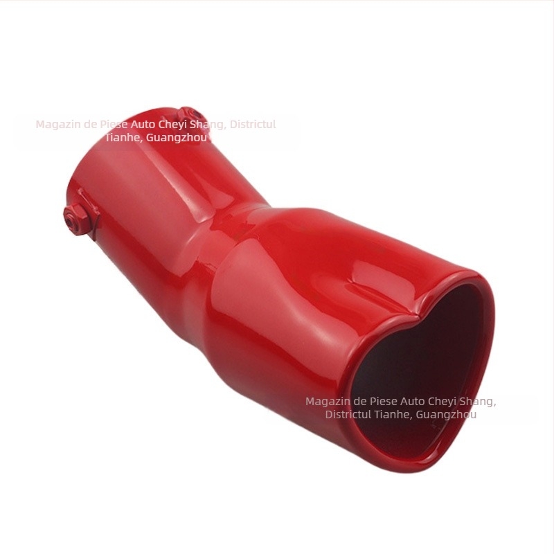 Țeavă de eșapament modificată din oțel inoxidabil universal, de vânzare transfrontalieră, cu gât de eșapament îngroșat în formă de inimă, din oțel inoxidabil, albastră, coaptă