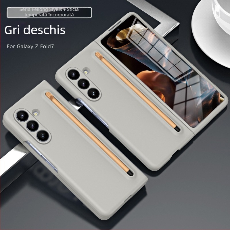 Compatibilă cu husa de telefon mobil Samsung Z Fold7, carcasă și folie oficială de același stil integrate cu stylus Fold6/5/4.