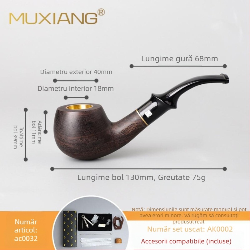 Pipă din lemn de trandafir, cu trei scopuri, pentru fumat uscat, accesorii, en-gros, pungă de tutun, oală de 9 mm, filtrată, din lemn masiv de santal