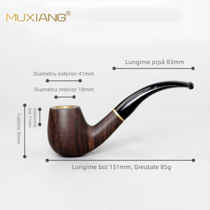 Pipă din lemn de trandafir, cu trei scopuri, pentru fumat uscat, accesorii, en-gros, pungă de tutun, oală de 9 mm, filtrată, din lemn masiv de santal