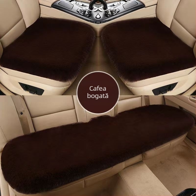 Pernă auto de iarnă, pernă universală caldă, fără legături, imitație de blană de iepure, antiderapantă, îngroșată, pernă auto en-gros