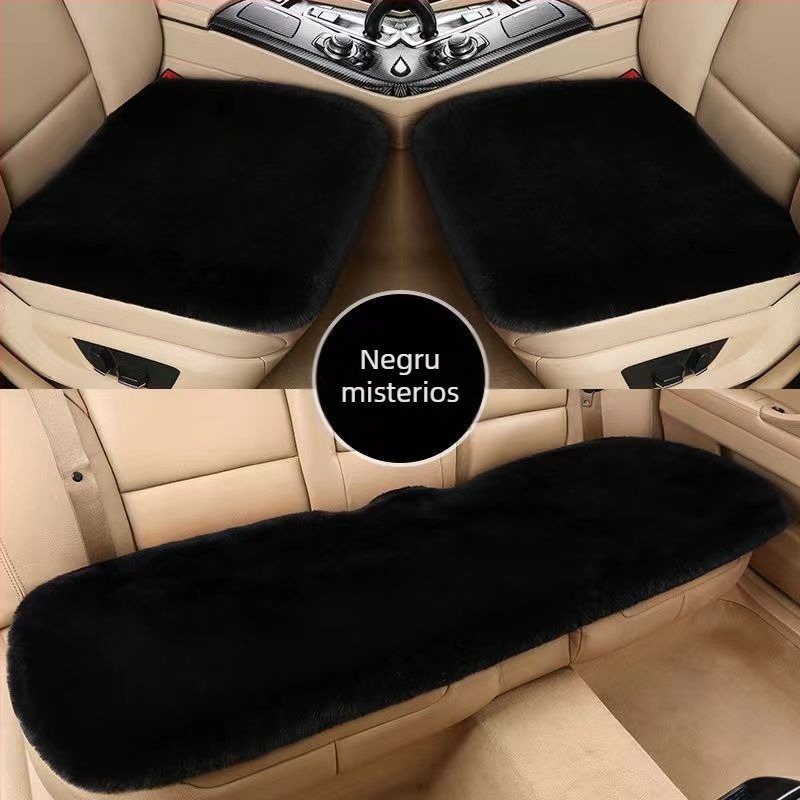 Pernă auto de iarnă, pernă universală caldă, fără legături, imitație de blană de iepure, antiderapantă, îngroșată, pernă auto en-gros