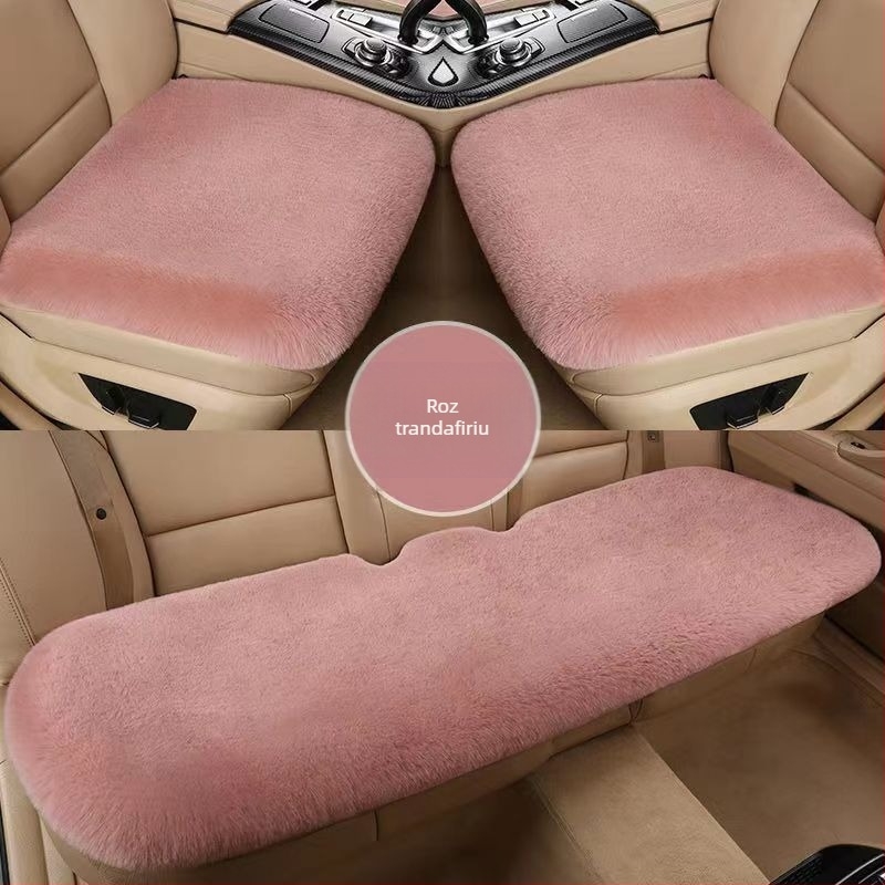 Pernă auto de iarnă, pernă universală caldă, fără legături, imitație de blană de iepure, antiderapantă, îngroșată, pernă auto en-gros