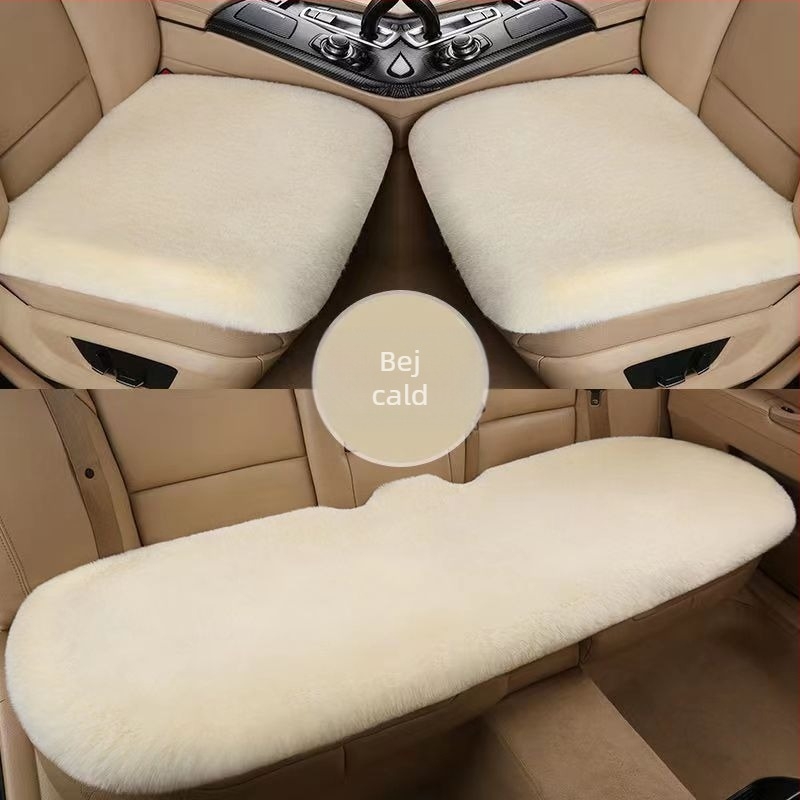 Pernă auto de iarnă, pernă universală caldă, fără legături, imitație de blană de iepure, antiderapantă, îngroșată, pernă auto en-gros