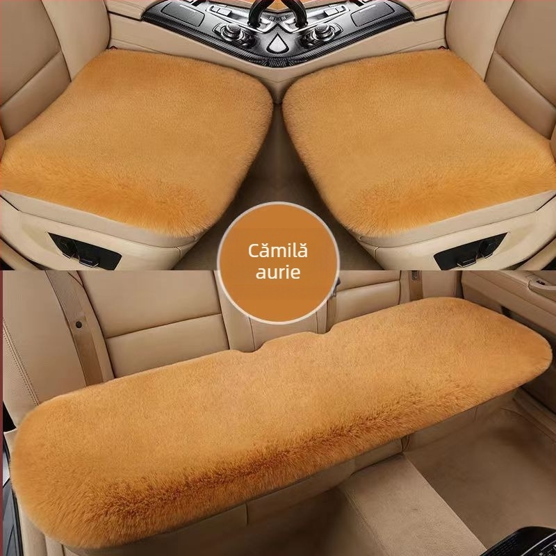 Pernă auto de iarnă, pernă universală caldă, fără legături, imitație de blană de iepure, antiderapantă, îngroșată, pernă auto en-gros