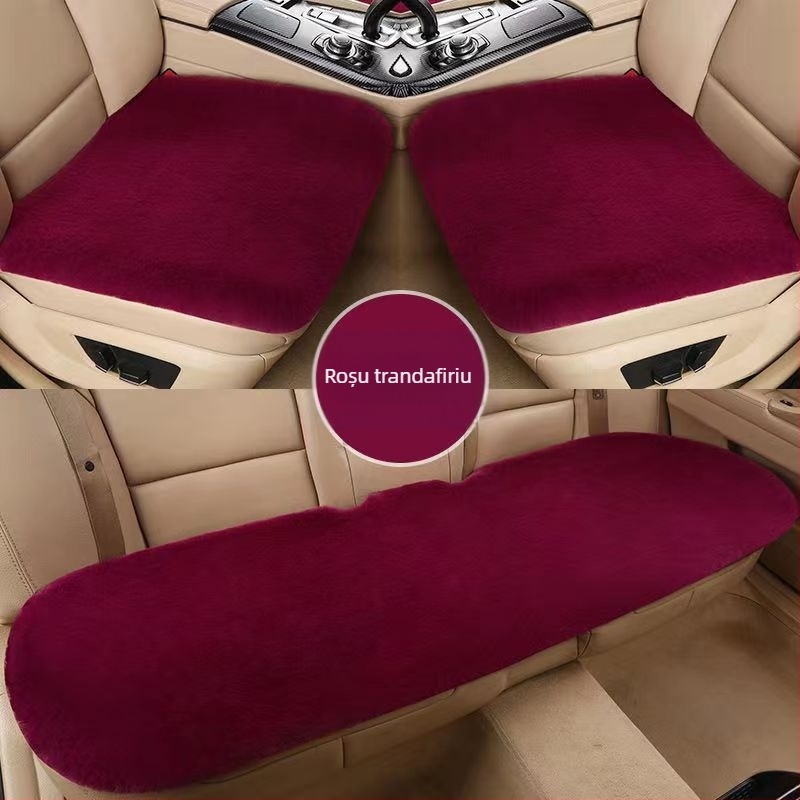 Pernă auto de iarnă, pernă universală caldă, fără legături, imitație de blană de iepure, antiderapantă, îngroșată, pernă auto en-gros