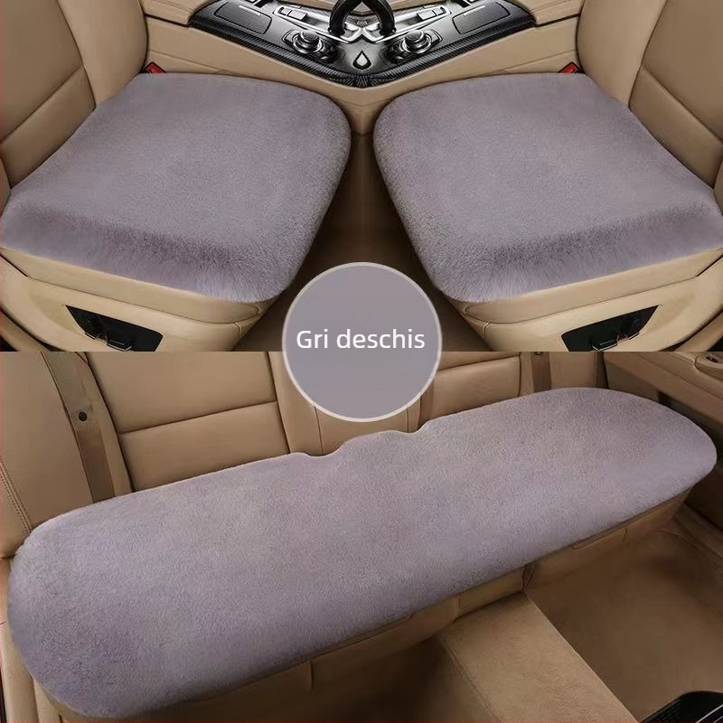 Pernă auto de iarnă, pernă universală caldă, fără legături, imitație de blană de iepure, antiderapantă, îngroșată, pernă auto en-gros