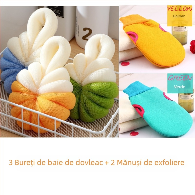 Minge de baie, Minge de baie cu flori, Minge de baie pentru copii, Minge de baie super moale pentru femei, Minge de baie cu spumă cu flori pentru bărbați