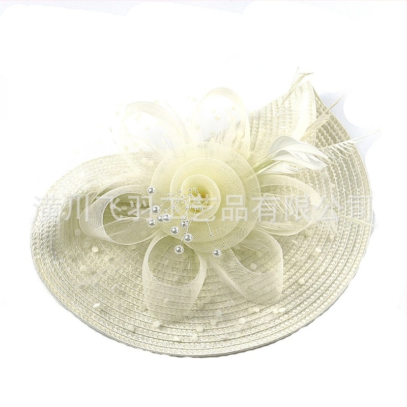 Pălării mici populare de la Amazon, accesorii de păr europene și americane pentru mirese, accesorii de păr din pene din plasă de Halloween, pălărie pentru clubul de jockey