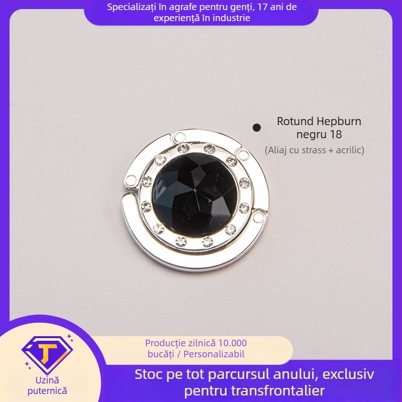 Cârlig rotund acrilic, cârlig lateral pentru birou, cârlig de cristal, cârlig pliabil pentru geantă, aliaj, modern și simplu