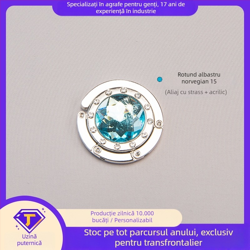 Cârlig rotund acrilic, cârlig lateral pentru birou, cârlig de cristal, cârlig pliabil pentru geantă, aliaj, modern și simplu