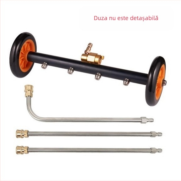 Curățător de drumuri transfrontalier pentru șasiul auto de înaltă presiune, duză de șasiu cu funcție dublă de 16 inch, mătură cu apă 4000PSI