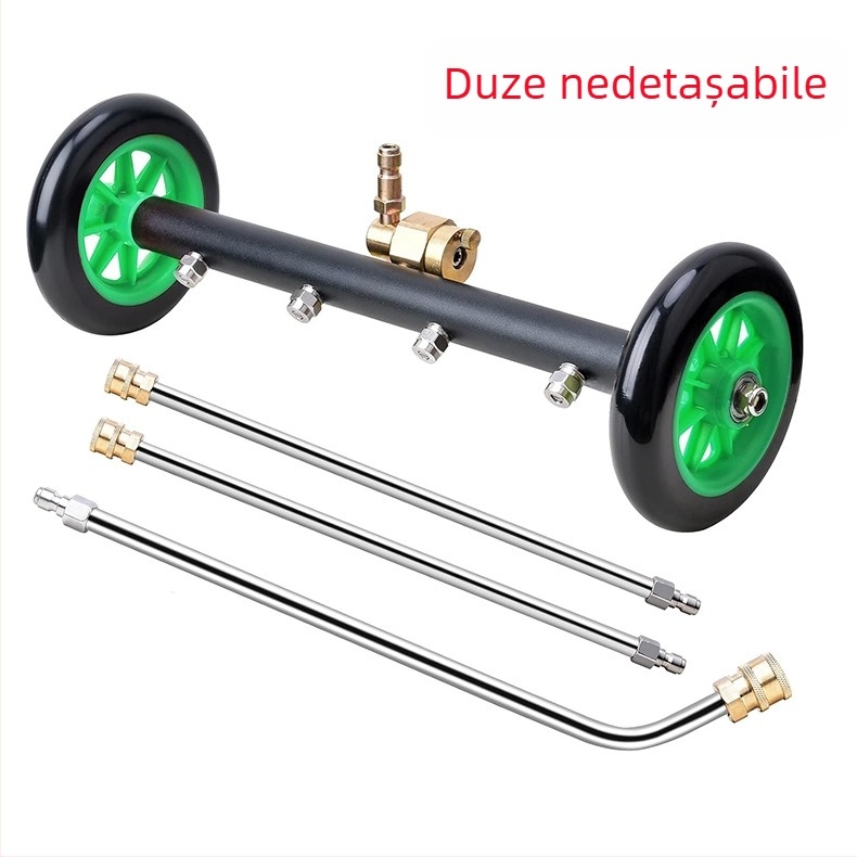 Curățător de drumuri transfrontalier pentru șasiul auto de înaltă presiune, duză de șasiu cu funcție dublă de 16 inch, mătură cu apă 4000PSI