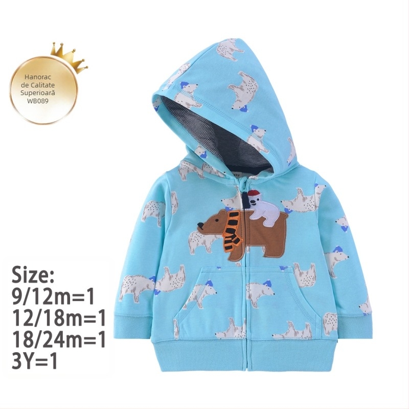 Fabrică transfrontalieră nouă unisex pulover pentru copii primăvara și toamna copii stil occidental casual top cu glugă cu fermoar cămașă pentru copii jachetă pentru copii