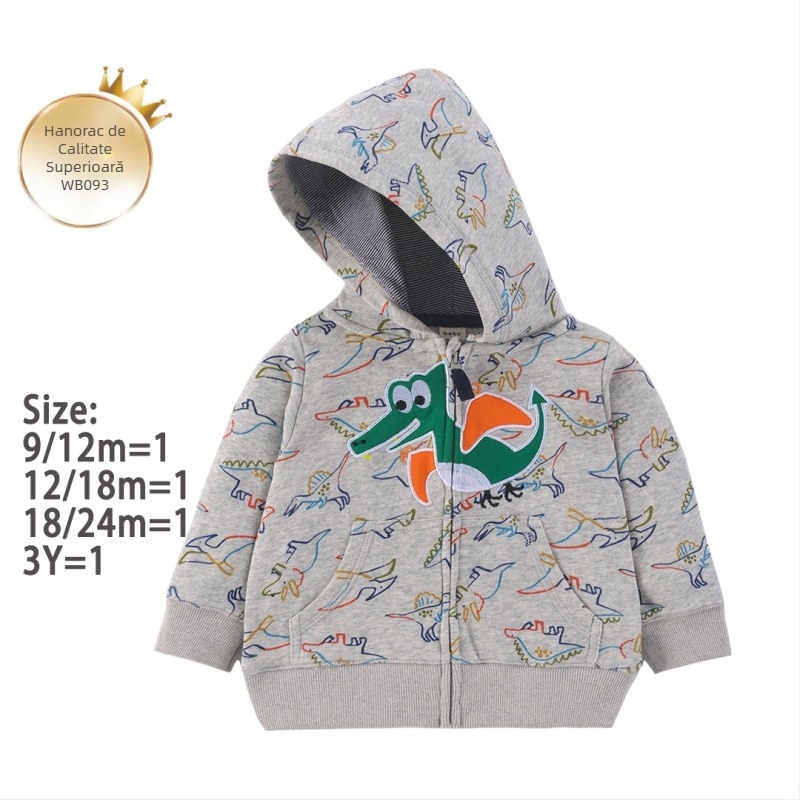 Fabrică transfrontalieră nouă unisex pulover pentru copii primăvara și toamna copii stil occidental casual top cu glugă cu fermoar cămașă pentru copii jachetă pentru copii