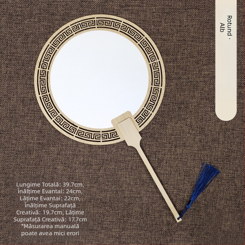 Evantai clasic de hârtie Xuan gol, față-verso, pictură chinezească DIY, caligrafie pictată manual, evantai pe jumătate gătit, evantai de curte