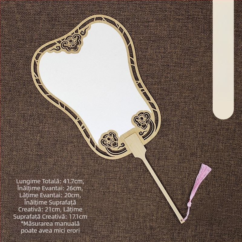 Evantai clasic de hârtie Xuan gol, față-verso, pictură chinezească DIY, caligrafie pictată manual, evantai pe jumătate gătit, evantai de curte