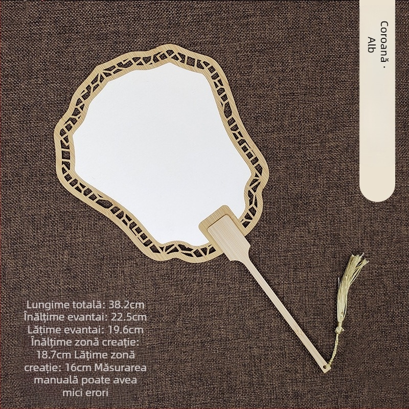 Evantai clasic de hârtie Xuan gol, față-verso, pictură chinezească DIY, caligrafie pictată manual, evantai pe jumătate gătit, evantai de curte