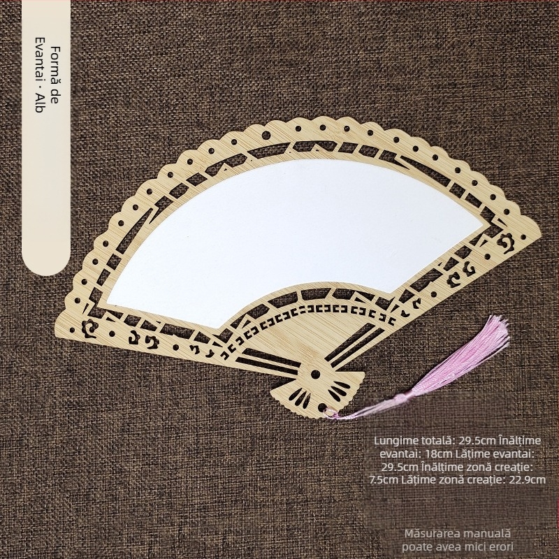 Evantai clasic de hârtie Xuan gol, față-verso, pictură chinezească DIY, caligrafie pictată manual, evantai pe jumătate gătit, evantai de curte